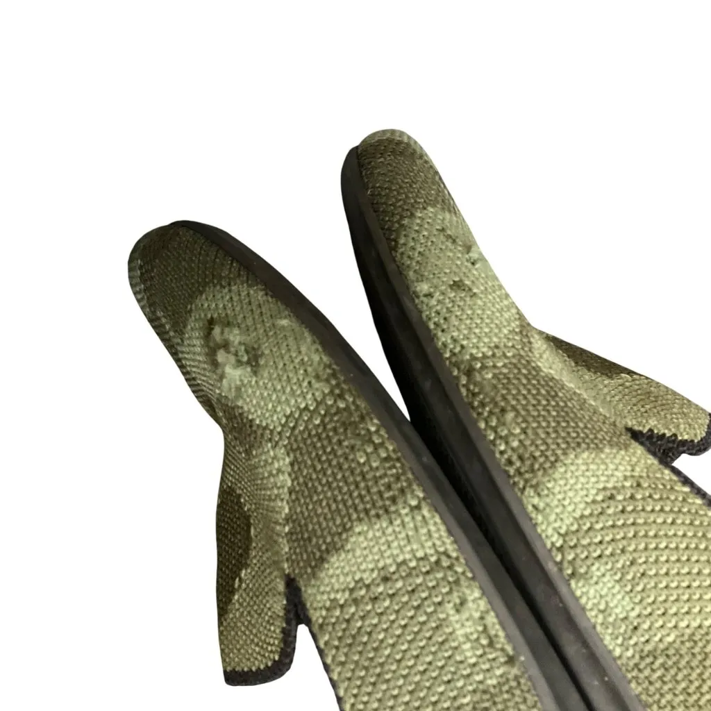 Rothys Womens 7.5 Green Camo Knit Flats classic casual cozy minimalist business - Image 3