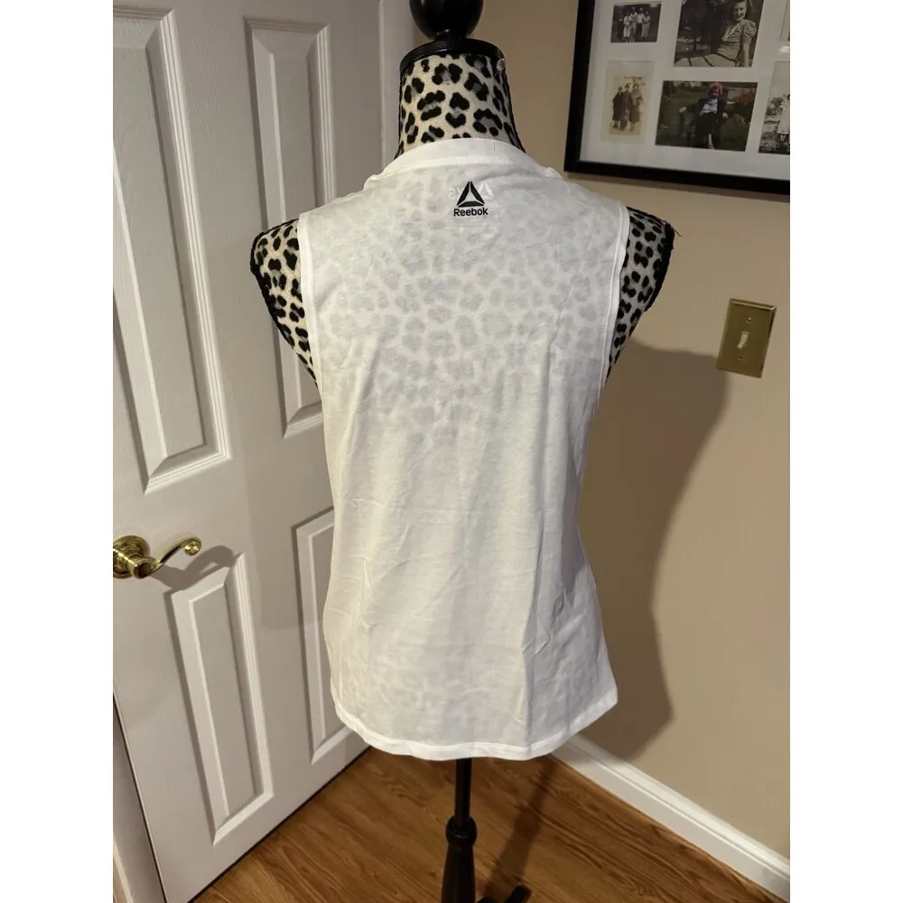 Reebok Muscle Crossfit Slim Fit Exercise Training Tank White XSmall New - Image 5