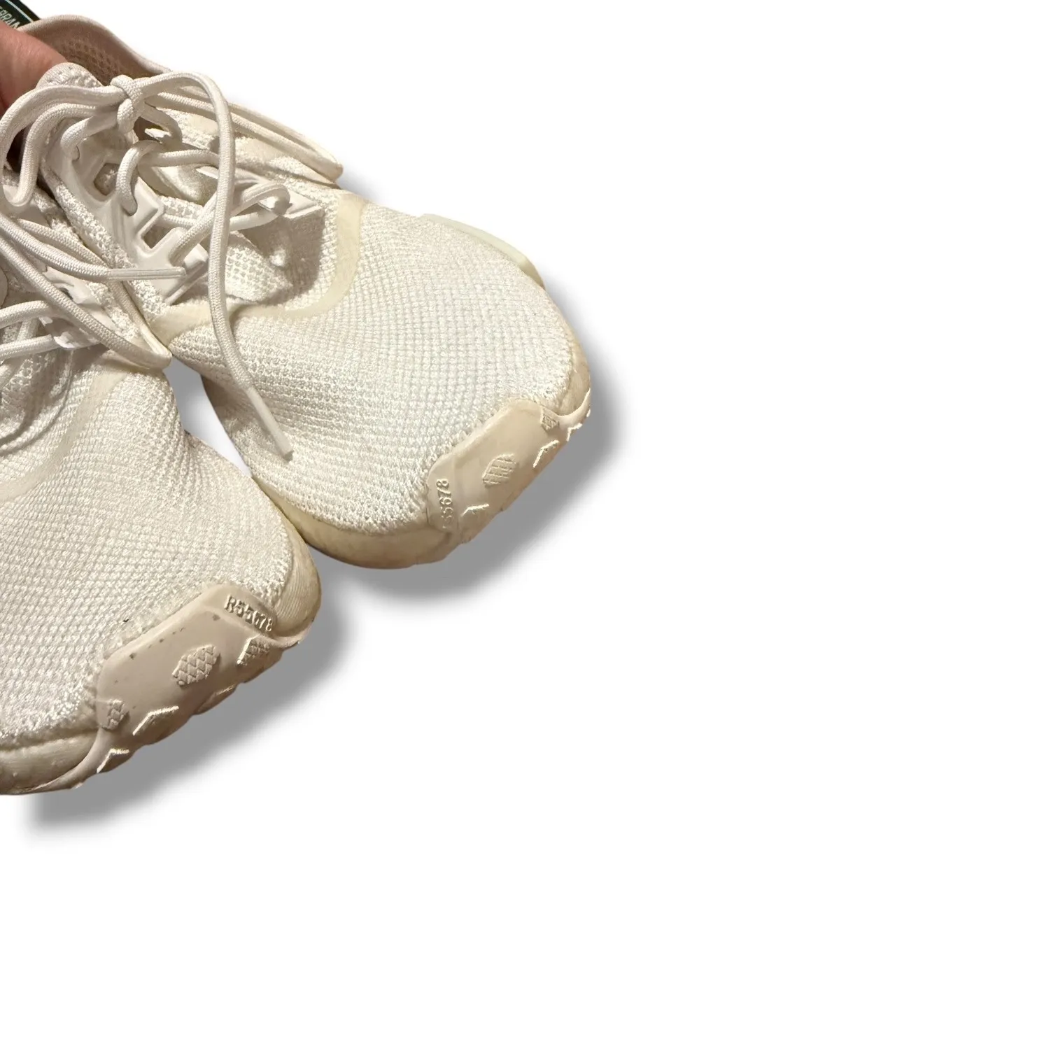 Adidas NMD R1 Sneakers Women's 8.5 White‎ Mint Iridescent Boost Lace-Up Casual - Image 5