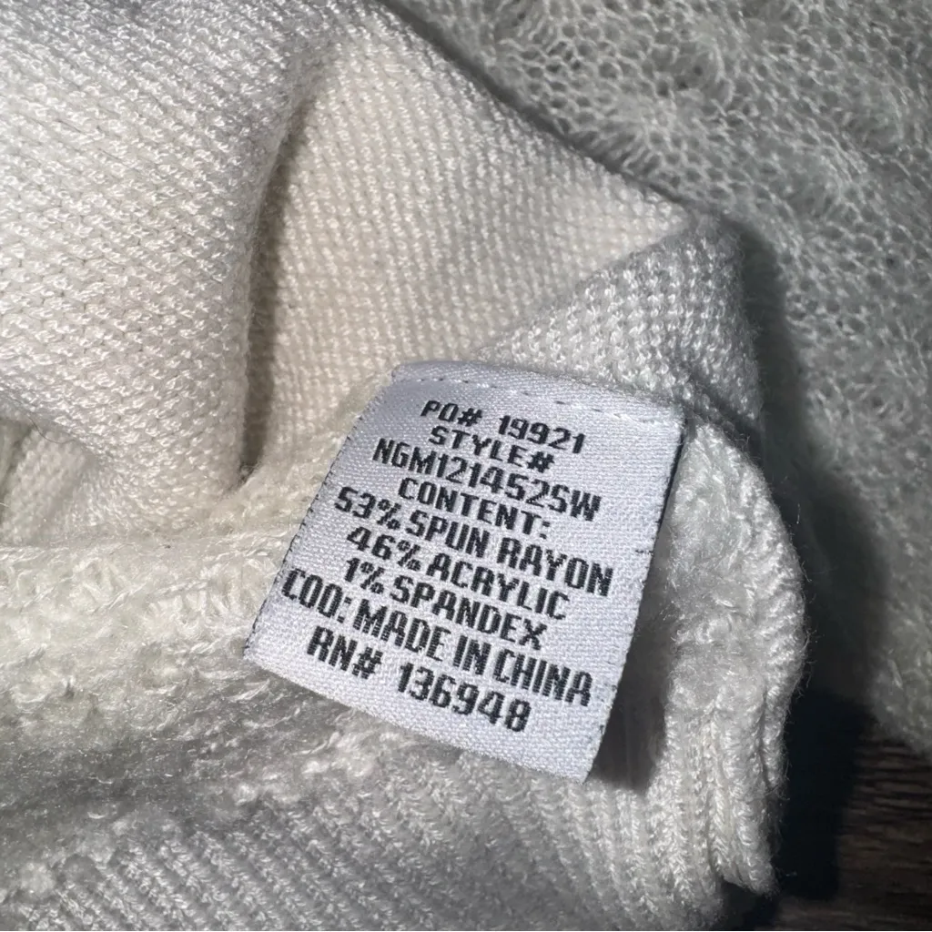 VTG White Nasty Gal Open-Knit Bustier Cropped Long Sleeve Sweater Top — RARE - Image 8