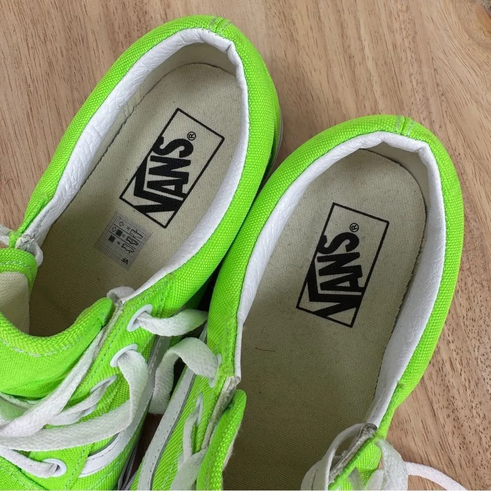 Vans Old Skool Neon Green Canvas Low Top Lace Up Sneakers 6 Men 7.5 Women Unisex - Image 9