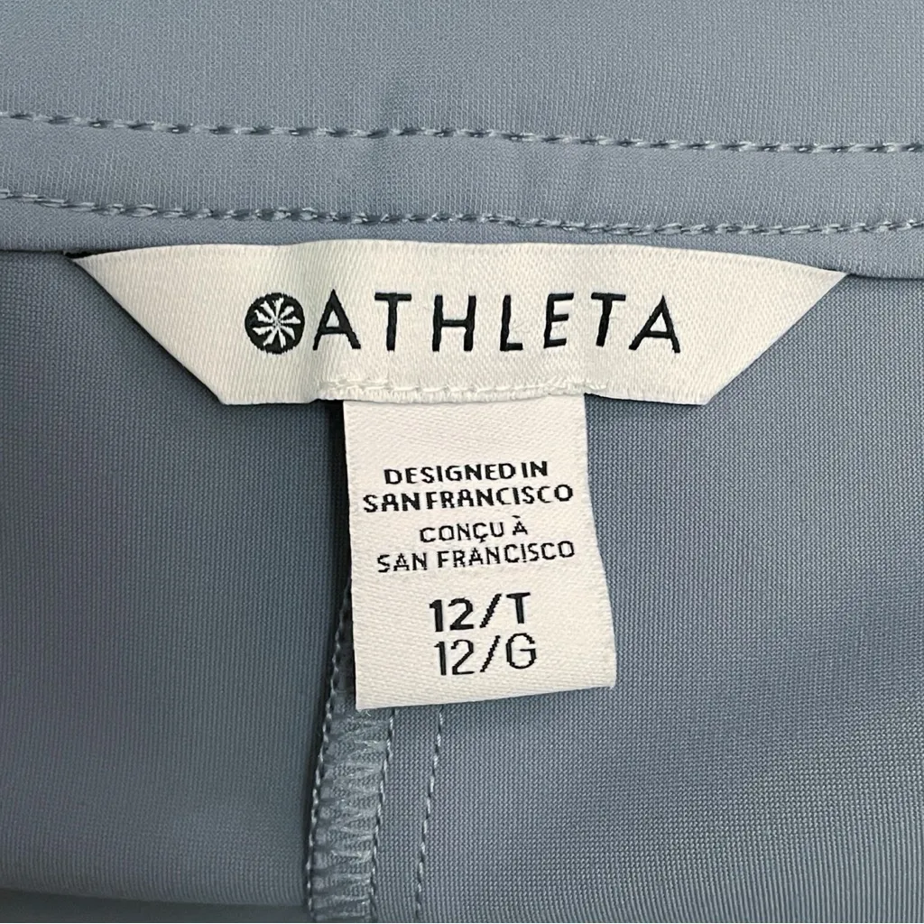 Athleta Stellar Wide Crop Pants Sz 12 Tall Coastline Blue UPF 50+ Pockets Travel - Image 7