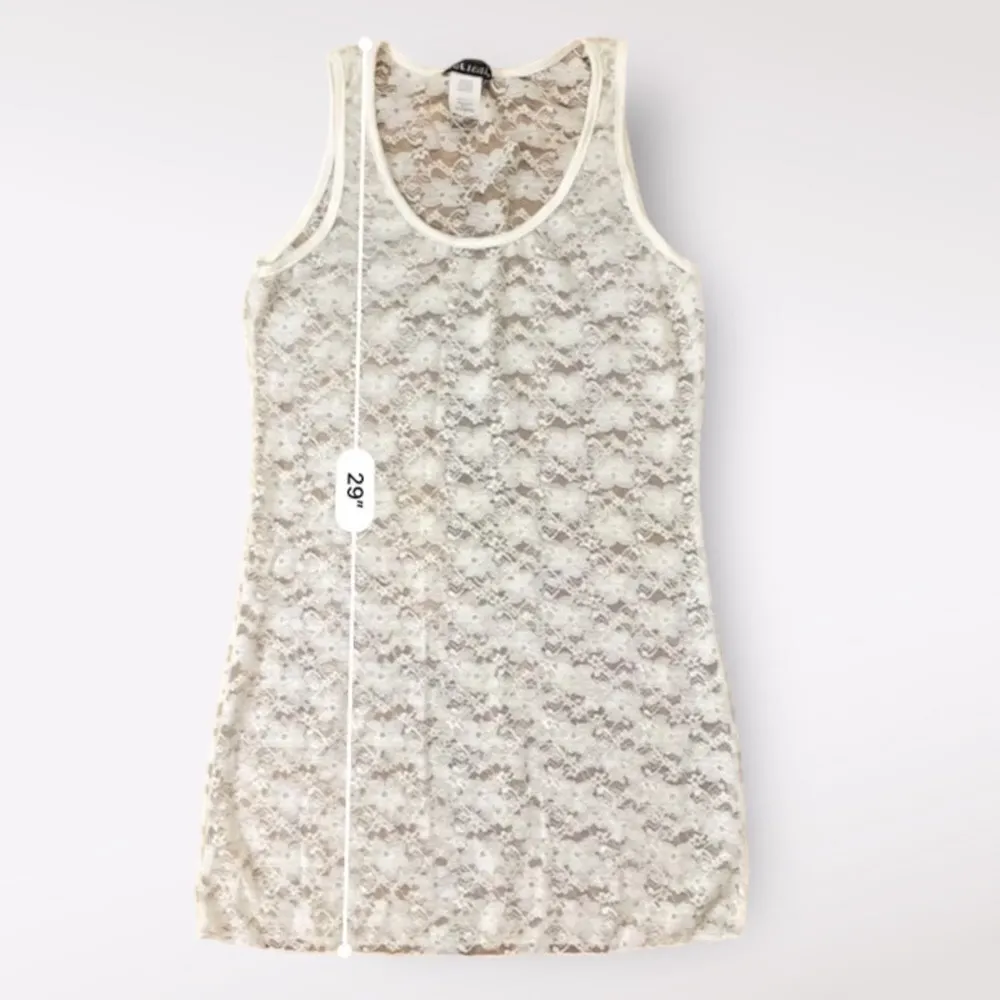 Wet Seal‎ Y2K White Lace Sheer Mini Dress Size Large Coquette Floral - Image 3