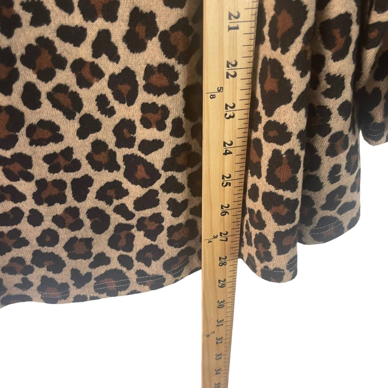 Green Envelope Women's Plus Size 2X Animal‎ Cheetah Brown Print Tunic Sweater - Image 7