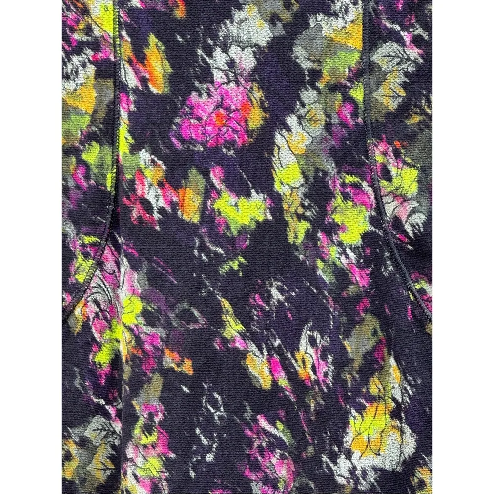 Soleil Fuzzi Black Floral Print Mesh Bodycon Dress Medium - Image 4