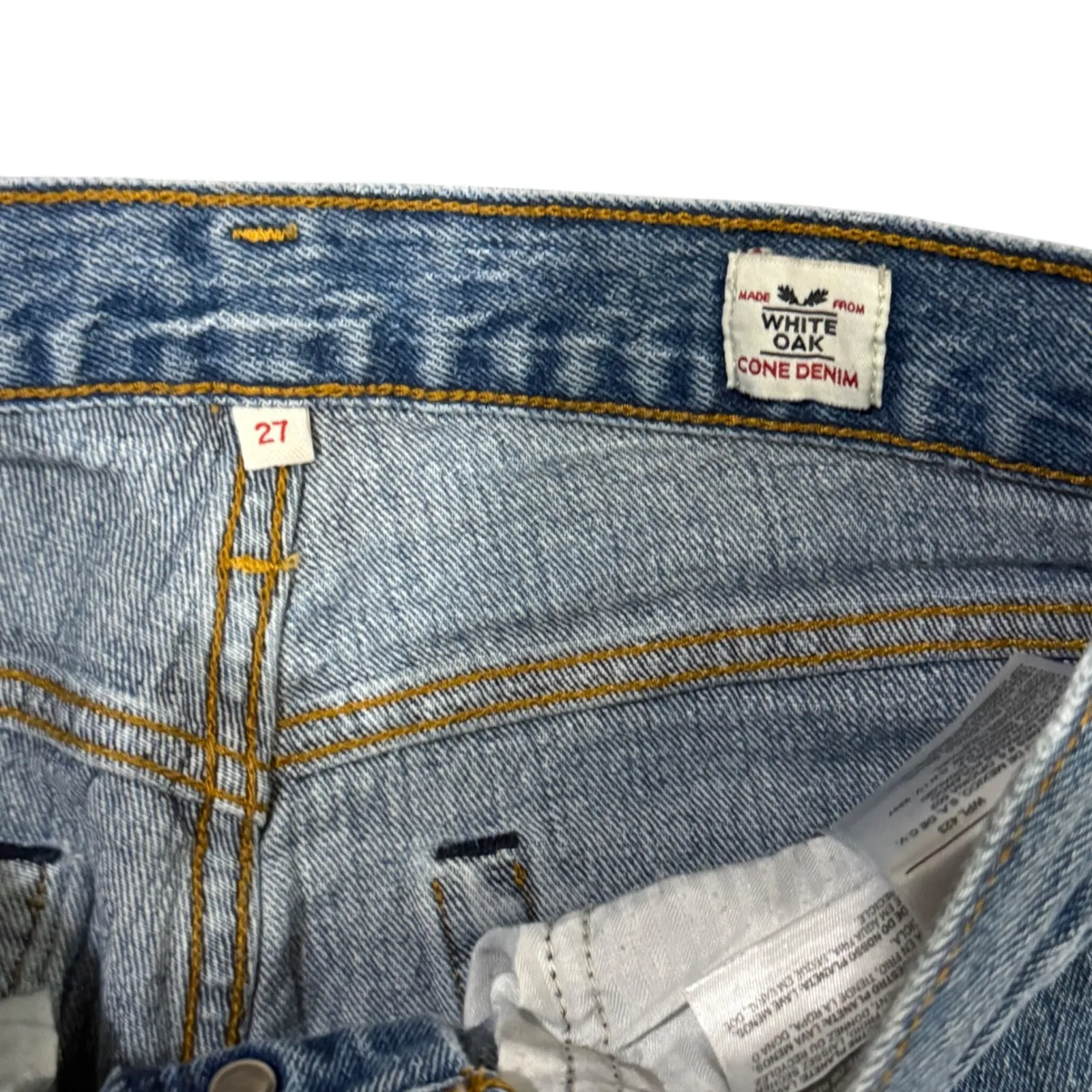 Levis White Oak Cone Denim Jeans Womens 27x27 Blue Button Fly Fray Wedgie Ankle Size 27 - Image 4