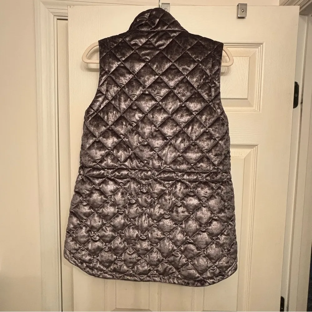 Athleta Whisper Metallic Velvet Vest in Coffee House XS‎ - Image 9