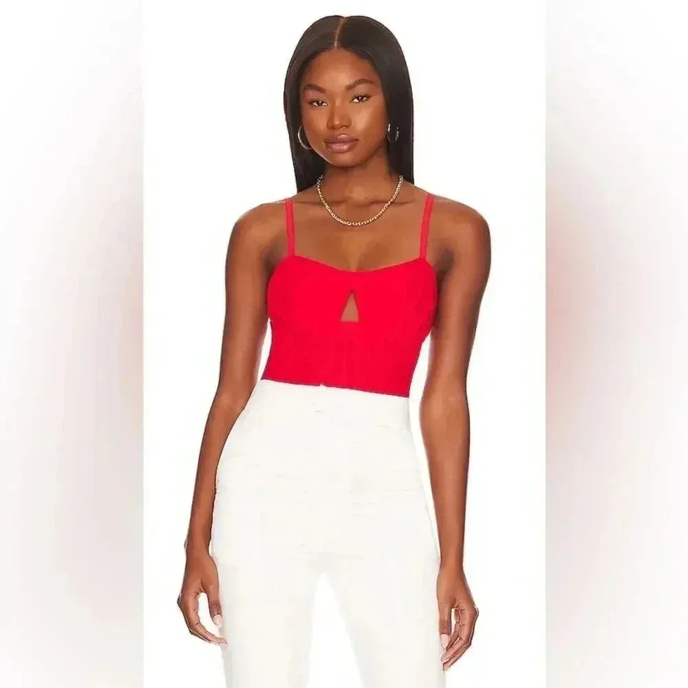 We Are HAH Under The Wire Bodysuit in Blood Orange XS NWT Red - Image 4