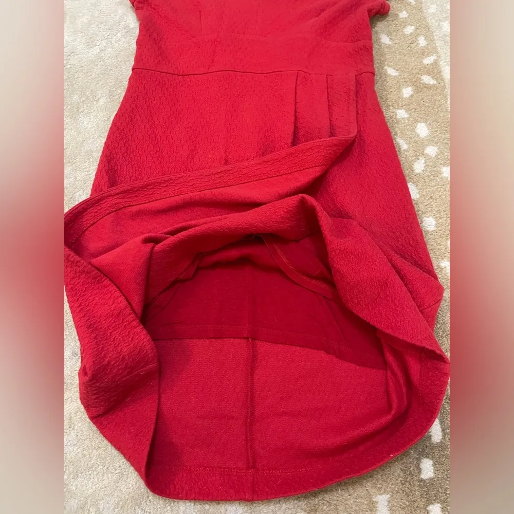 Maeve Anthropologie  Womens Medium Splitshade Red Pullover Tulip Dress size M - Image 4