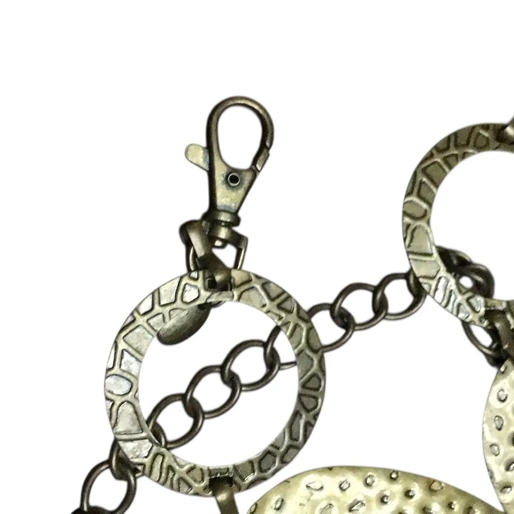 Pitted link chain belt Bronze color. Oval and circle pitted links. Gold - Image 4