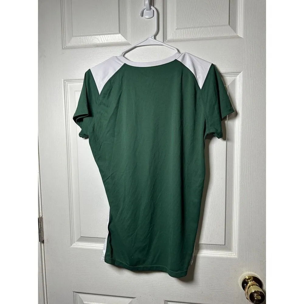 ASICS Women's Blocker Athletic Volleyball Jersey Top Short Sleeve, Dark Green LG - Image 4