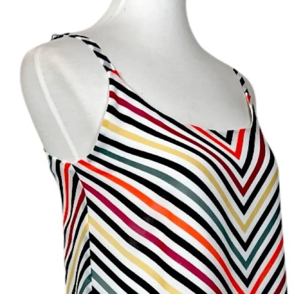 Cabi Tank Top #5043 Black White Pink Chevron Stripe Linea Tank Women’s Size XS - Image 7