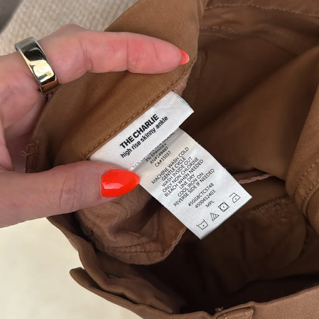 Joe’s Jeans The Charlie High Rise Skinny Ankle Pant Size 28 Terracotta Brown - Image 9