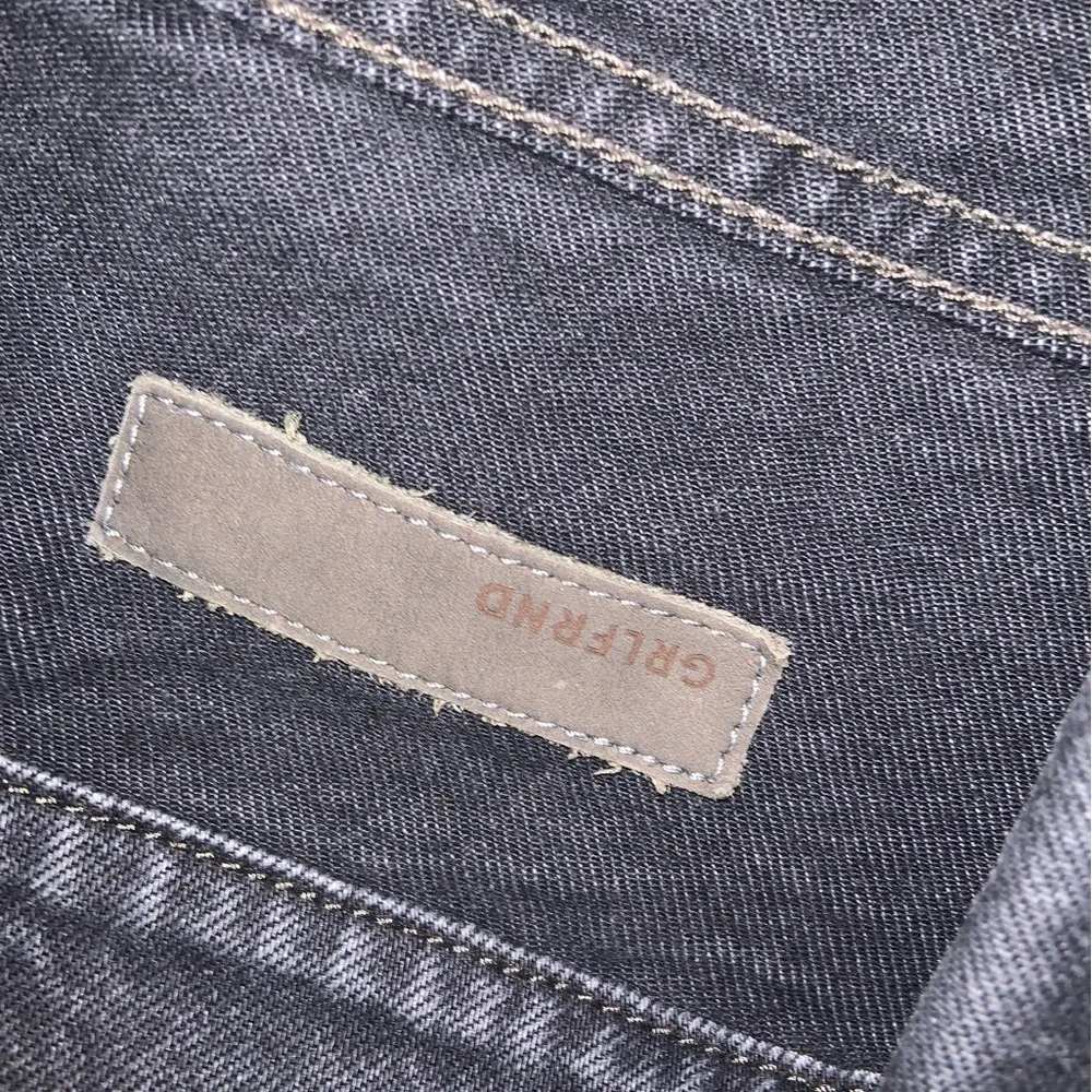 GRLFRND fade black denim frayed cropped jacket Revolve fall designer jean casual - Image 6