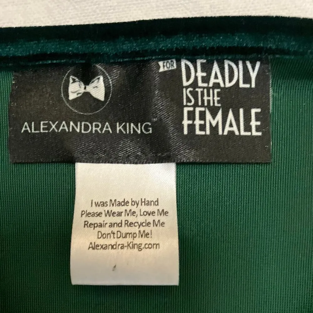 Alexander King For Deadly is the Female Vintage inspired Green Velvet Gown Dress Size undefined - Image 4
