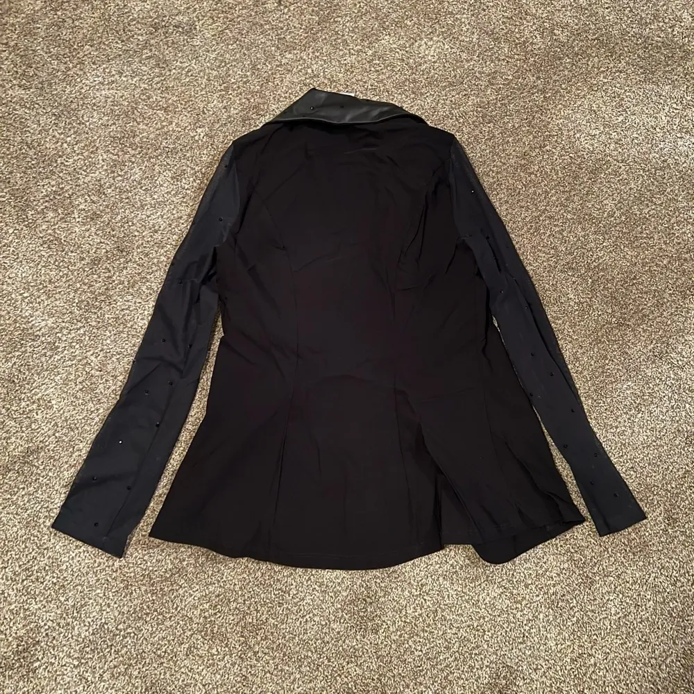 Black Dance Costume Rhinestoned Jacket Size L - Image 3