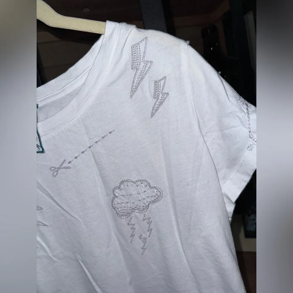 Johnny Was Sovanna embroidered Cap short Sleeve tee crewneck sun moon stars rain - Image 6