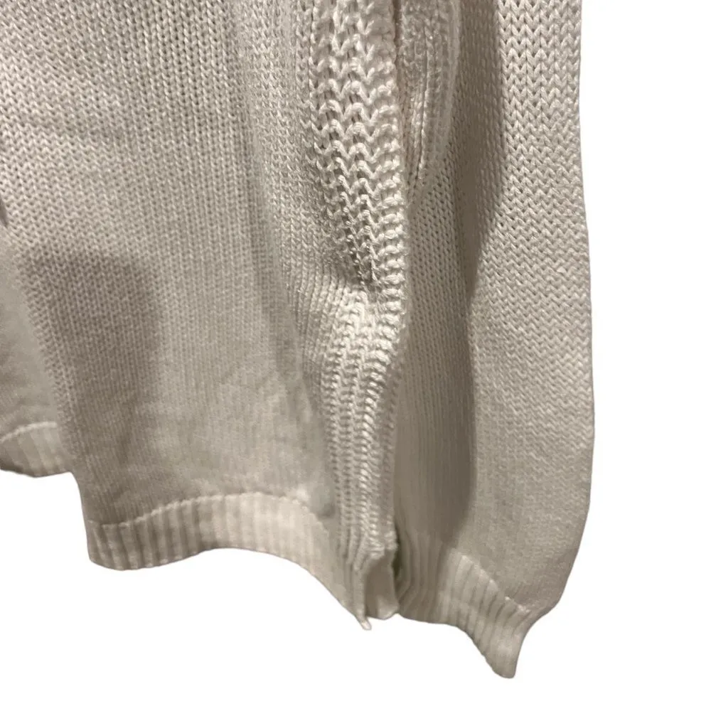 Gap V-neck tie front white sweater women’s medium - Image 2