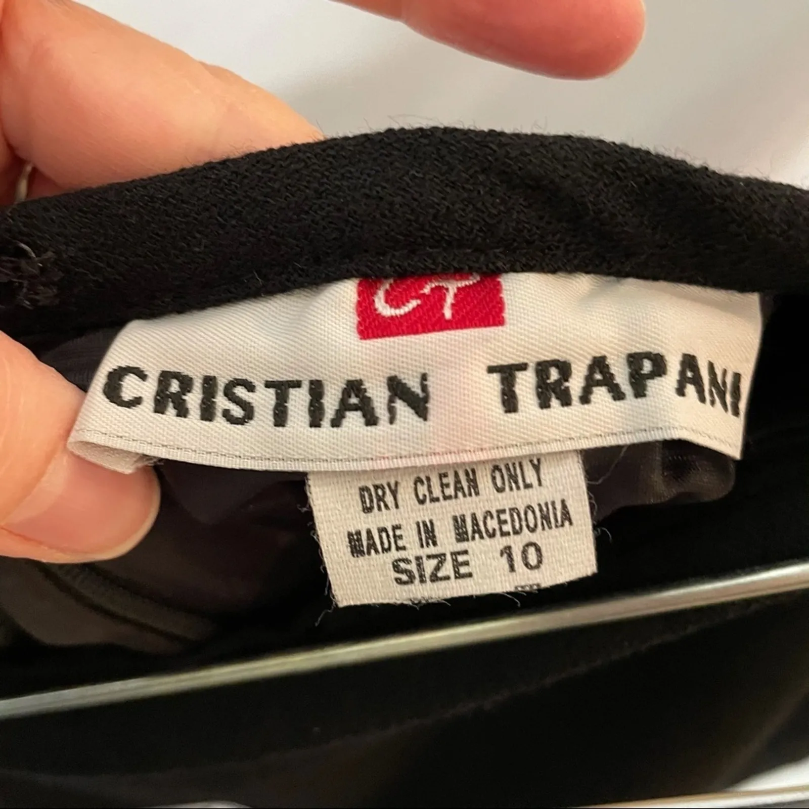 Cristian Trapani Pure Wool Black Pencil Skirt Womens 10 Dark Academia Preppy - Image 7