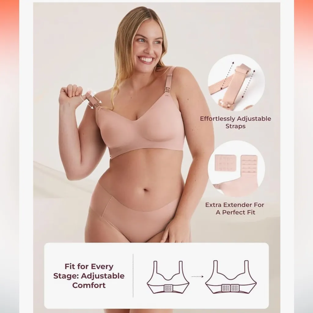 Momcozy Seamless Nursing Bra in Nude and Black size 2XL 38C 38D 38E 40A 40B - Image 4