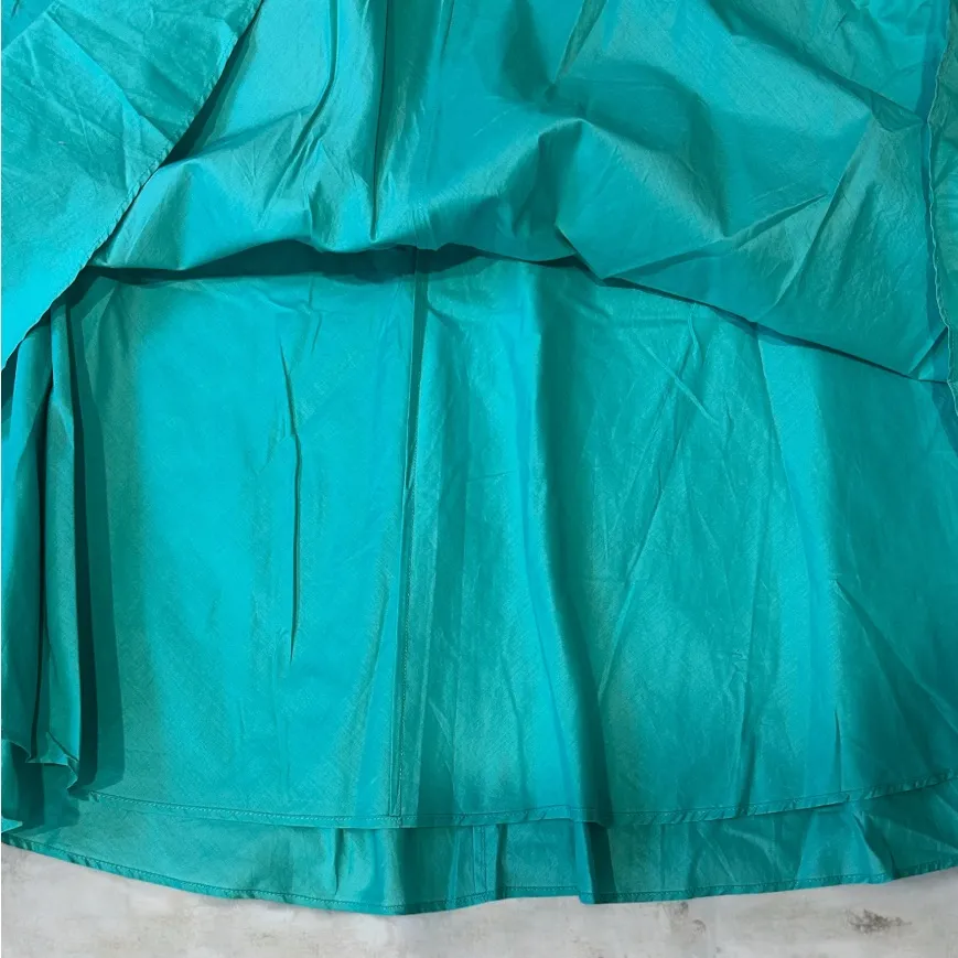 Lauren Ralph Lauren A-line pleated cotton skirt in a teal / turquoise Size 16 - Image 6