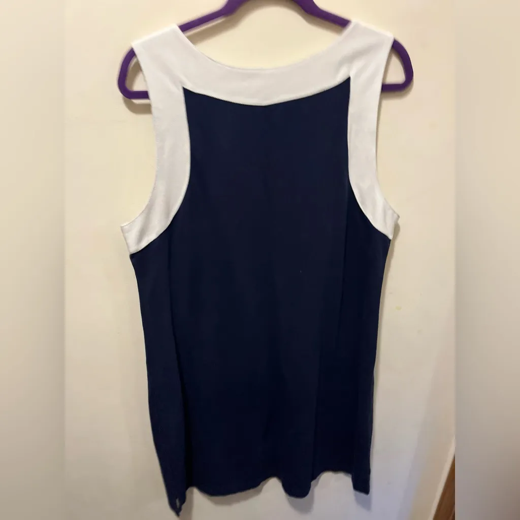 IZOD vintage style blue white cotton pique midi dress XXL‎ - Image 4