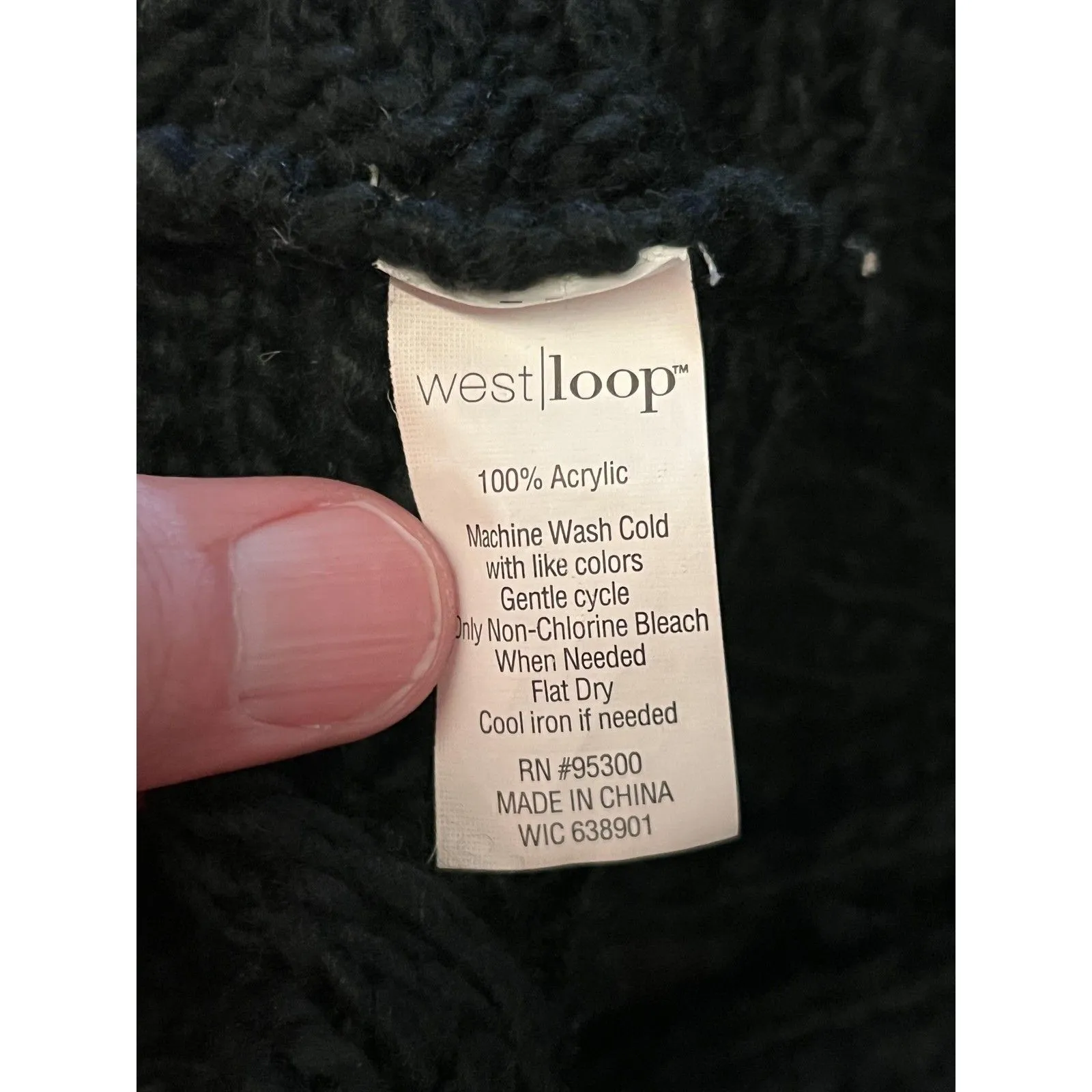 West Loop Scarf Womens One Size Black Knit Infinity Acrylic Winter Warm - Image 4