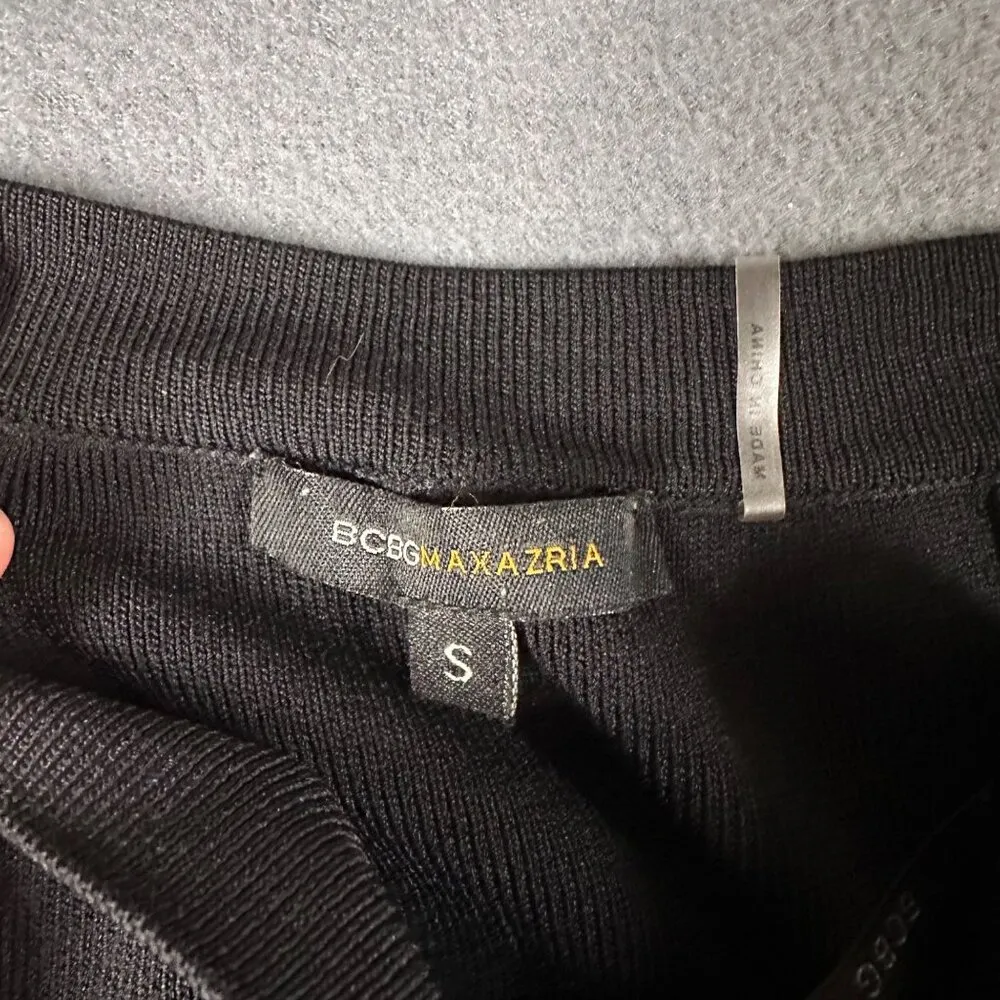 BCBG Maxazria Womens S Black Trumpet Skirt Ribbed Classy Dressy Business - Image 5