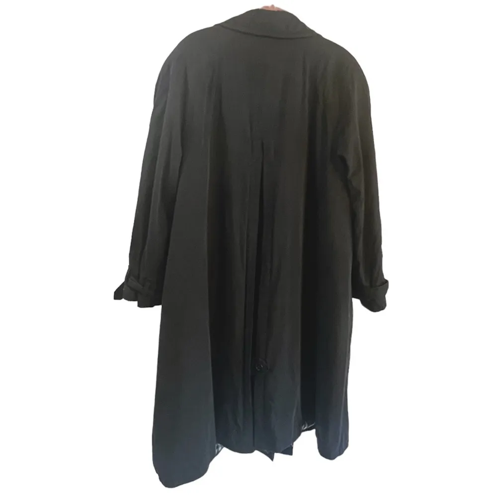 Vintage Burberry Trench Coat Rain Car Coat Lined 14 XX-Long Black Zip out Liner - Image 3