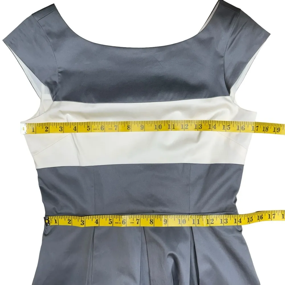 Kate Spade Adette Midi Dress Pleated Pippa Middleton Colorblock Cap Sleeve SZ 6 - Image 11