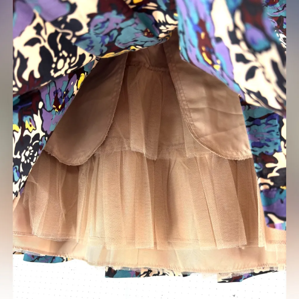 Betsey Johnson 0 Floral Tulle Pleated Pocketed Mini Skirt - Multicolor - Image 5