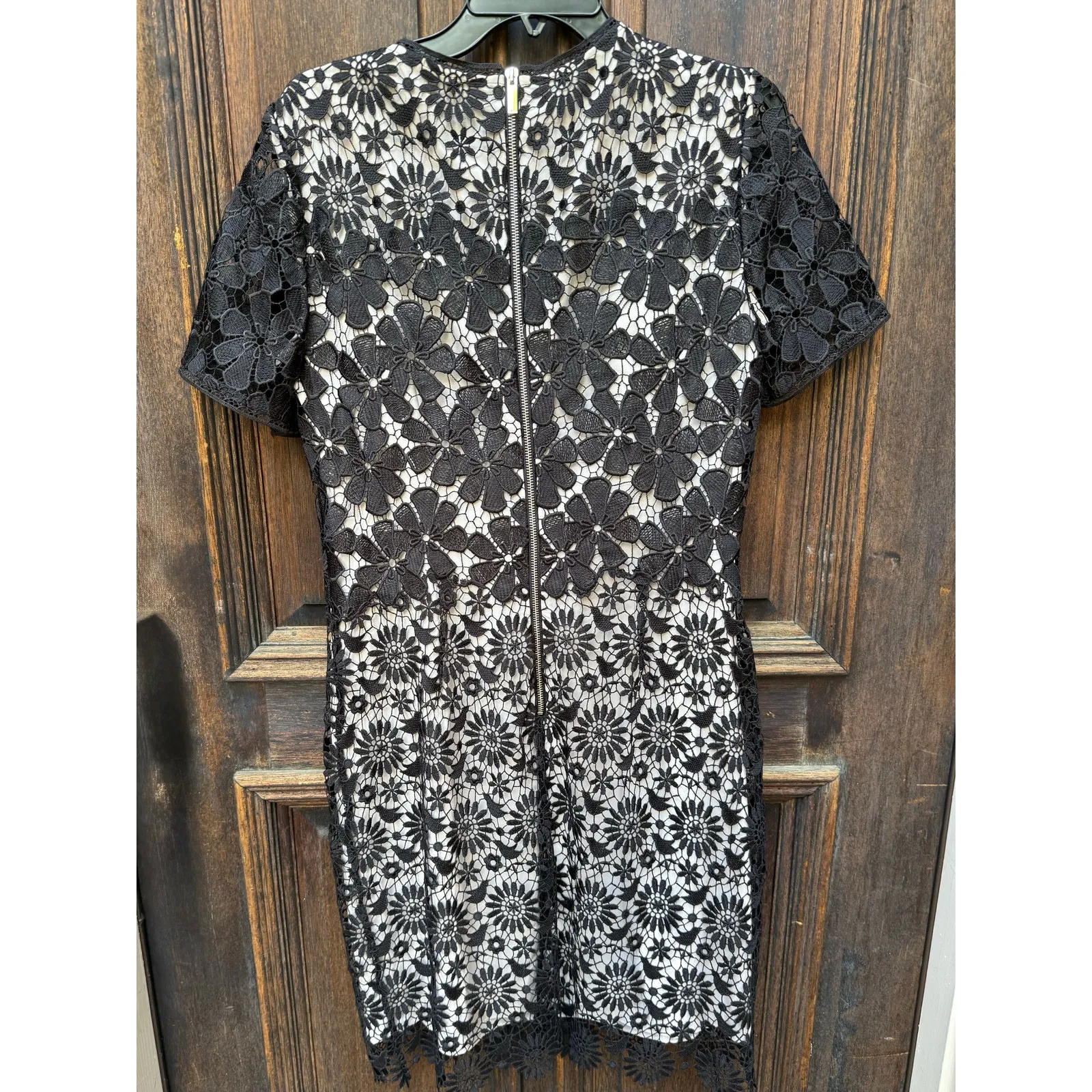 NEW- NWT Karen Millen Black Floral Lace Overlay Dress Size 10 - Image 5