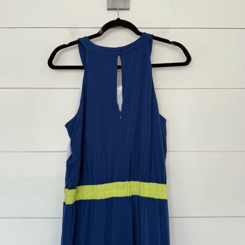 Vince Camuto Women’s Large Royal Blue White Colorblock Jumpsuit - Image 5