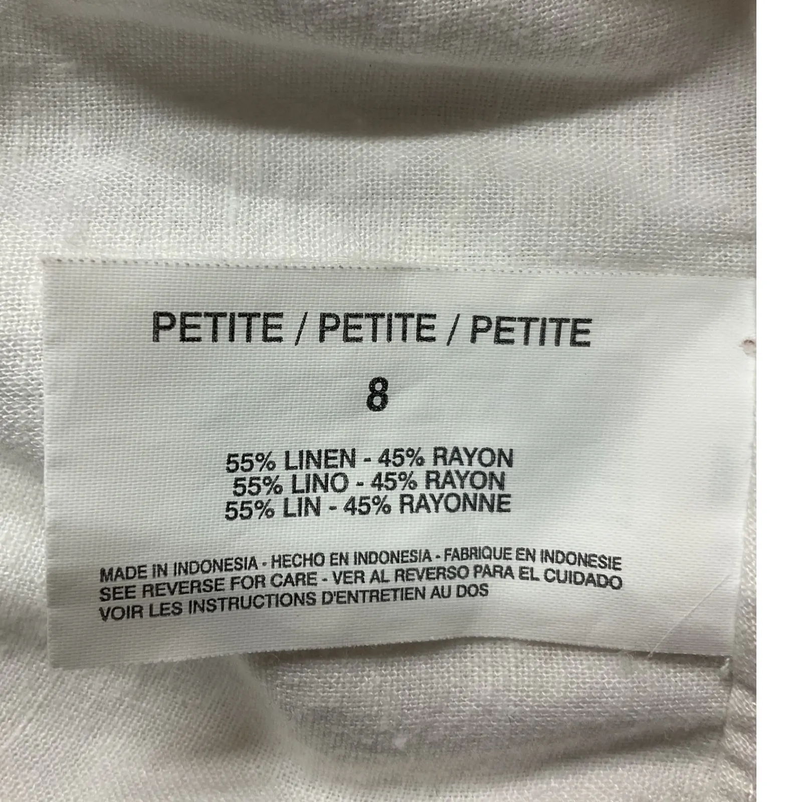 Nine‎ West Vintage Linen Blend Pants White Mid-Rise Drawstring Size 8P / 29 - Image 7