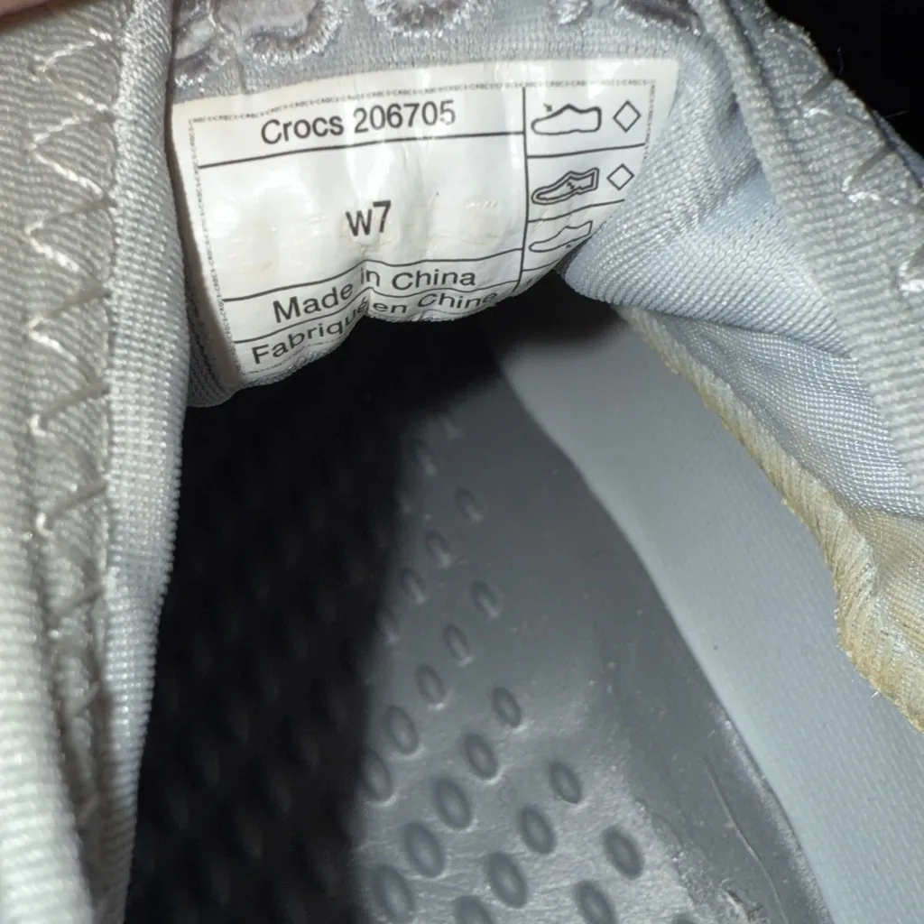 Crocs Women’s Sz 7 Lite Ride Sneaker Shoes Lace Up 360 Pacer in Gray - Image 4