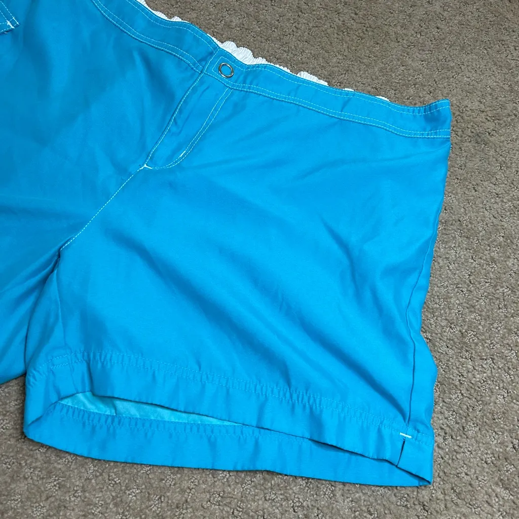 Catalina Women's Plus 1X (16W) Blue Board Swim Shorts Zip Fly Cargo Pockets - Image 3