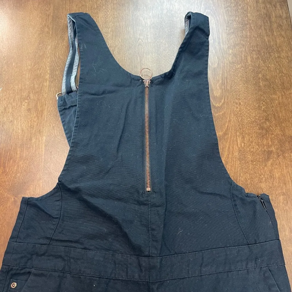 Hurley Overalls Women's Size Medium Black 100% Cotton Front Zip Adjustable‎ - Image 3