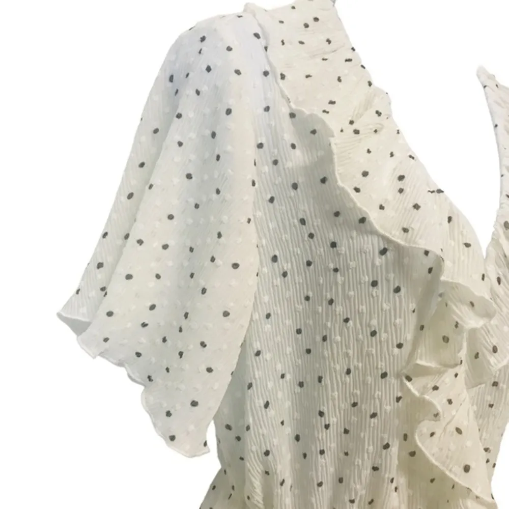 Zara polka‎ dot ruffle sheer mesh romper NWOT size S - Image 10