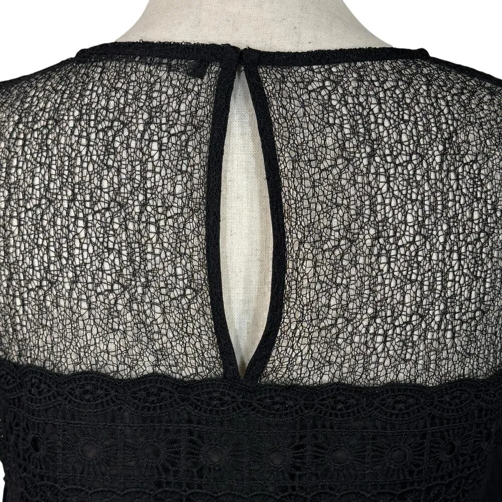 Zara Basic Collection Small Top Sleeveless Lace Accordion Pleats Lined Keyhole - Image 7