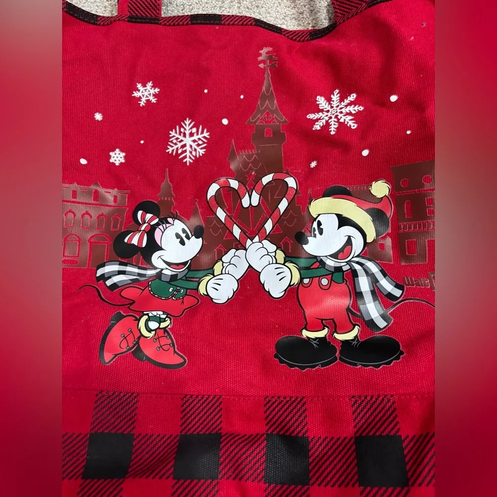 Walt Disney World Parks Red Christmas Holiday Tote Mickey Minnie Magic Kingdom - Image 11