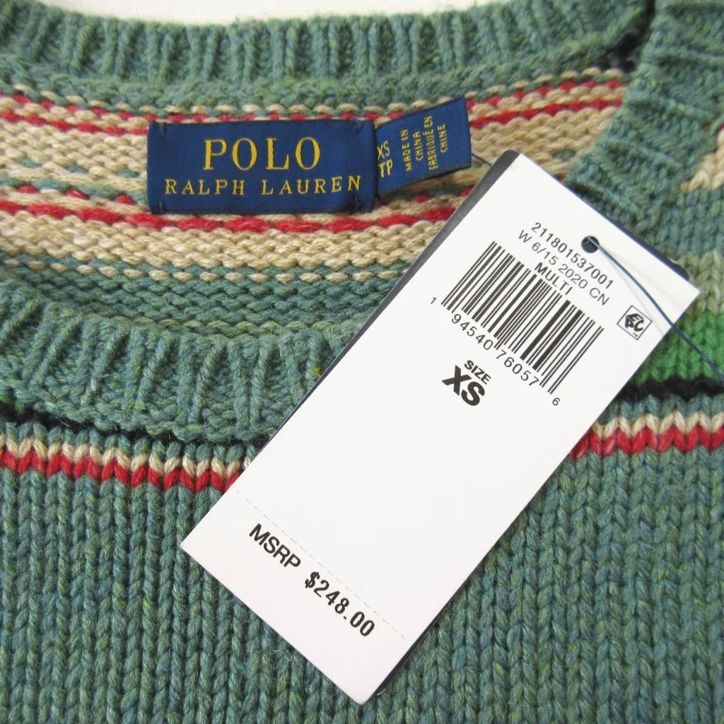 NWT Polo Ralph Lauren Striped Short-Sleeve Jumper Cotton Silk Linen Sweater XS - Image 6