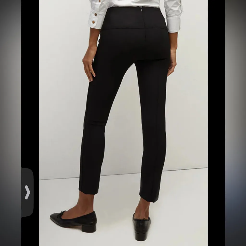 Veronica Beard Classic Black Cropped Trousers Back Zip Pant 6 - Image 3