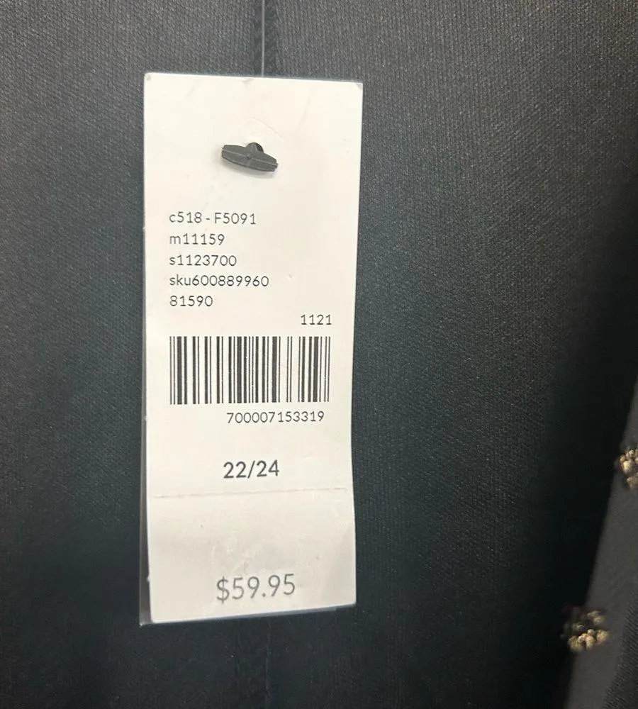 Lane Bryant Peplum Waist Blouse Size 22/24 Black w/Gold Polka Dots Lined V-Neck - Image 7