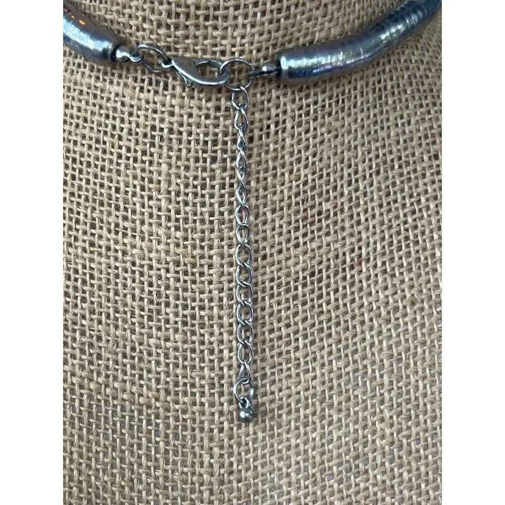 Multi Strand Turquoise Beaded Necklace Silver Tone Accents Vacation Beach Adj - Image 4