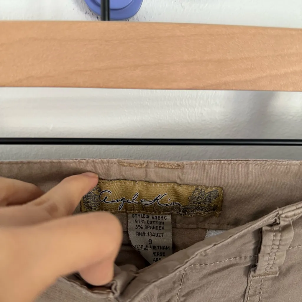 90s Y2K Size 9 Cargo Skater Shorts Grunge Tomboy 2000s Khaki Utility Indie Gorp - Image 4