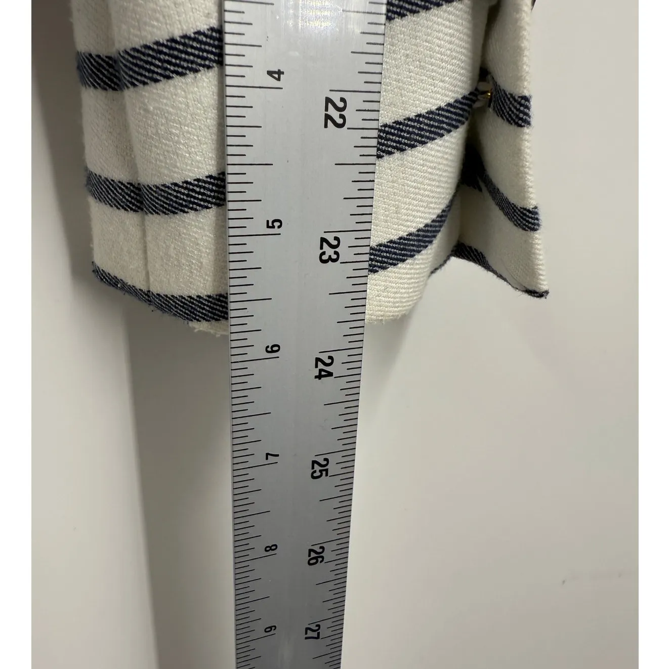 Zara Blazer Womens Nautical Single‎ Breast Stripped Blue White Size Small - Image 11