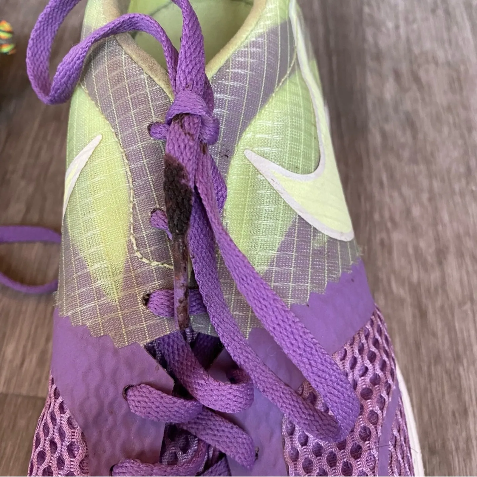 Nike Lime and Purple Lace Up Tennis Shoes 9 - Image 3
