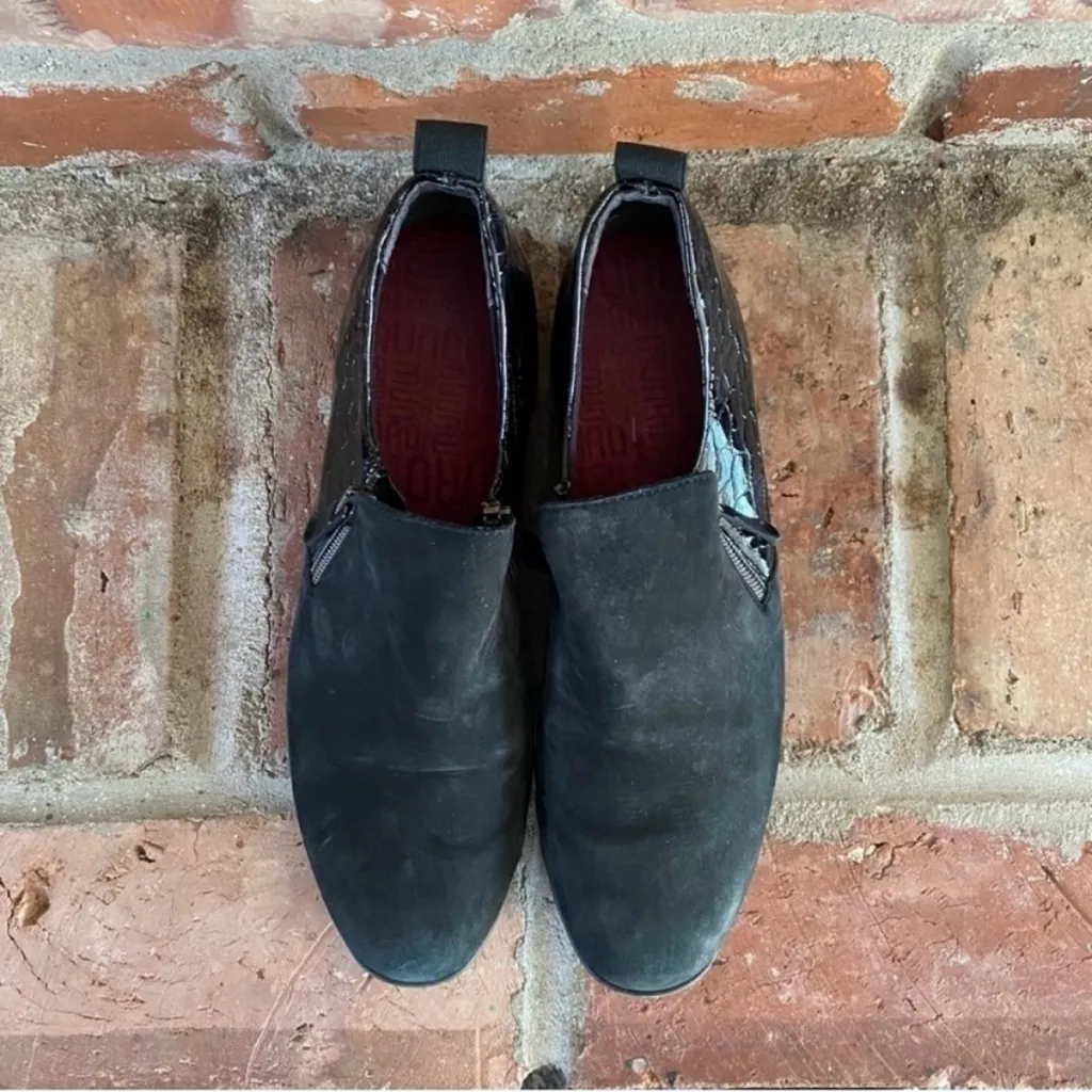 Munro Black Kit Leather Loafers Shoes, 8 Narrow - Image 4