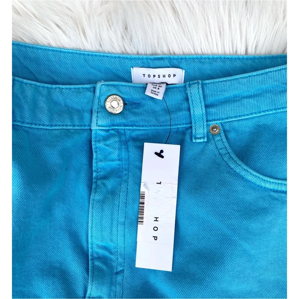 NWT Topshop High Waist Bright Blue Denim Mini Skirt - Image 8