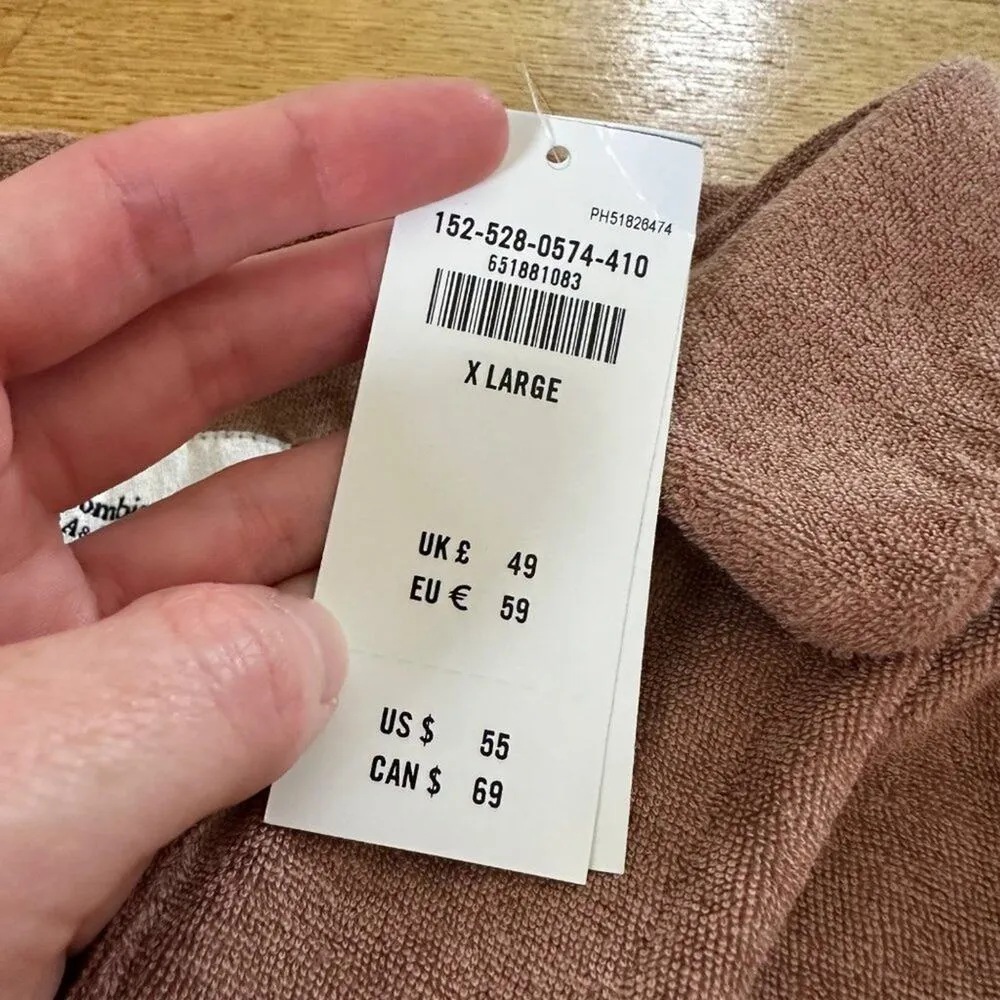 Abercrombie & Fitch Cropped Terry Button Front Shirt in Tan - Image 3